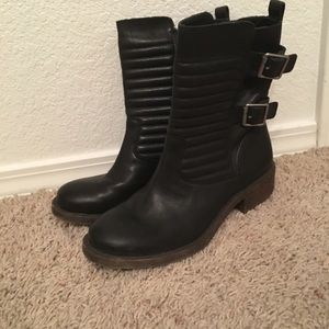 Steve Madden black Moto boots—8